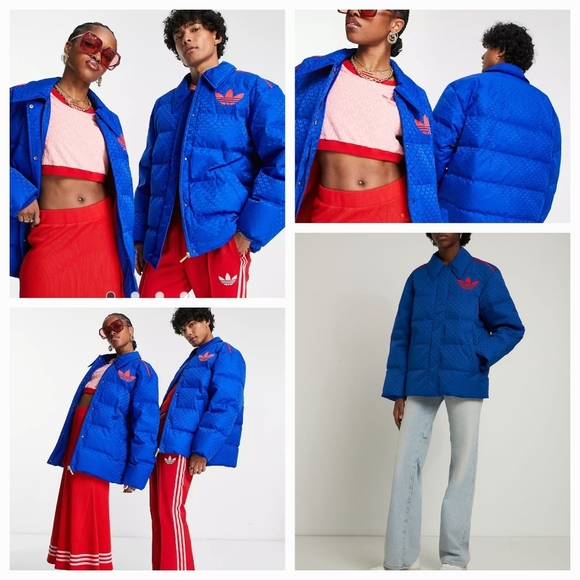 New Adidas Woman's Puffer Jacket Royal Blue Sz L - Picture 15 of 15